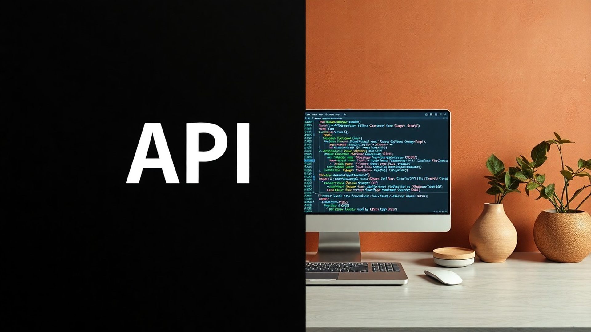 Visualizzazione astratta di un endpoint API con toni slate professionali