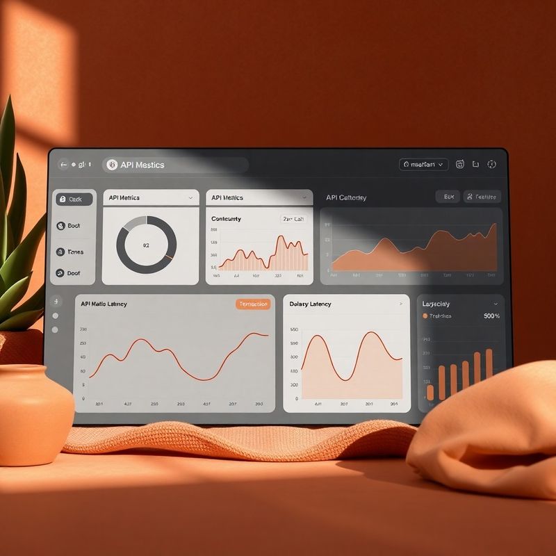 Dashboard di metriche API con grafici di latenza